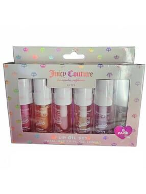 Juicy Couture Kids Lip Oil Set 6 Pack Strawberry Peach Grape Citrus Berry NWT